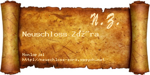 Neuschloss Zóra névjegykártya
